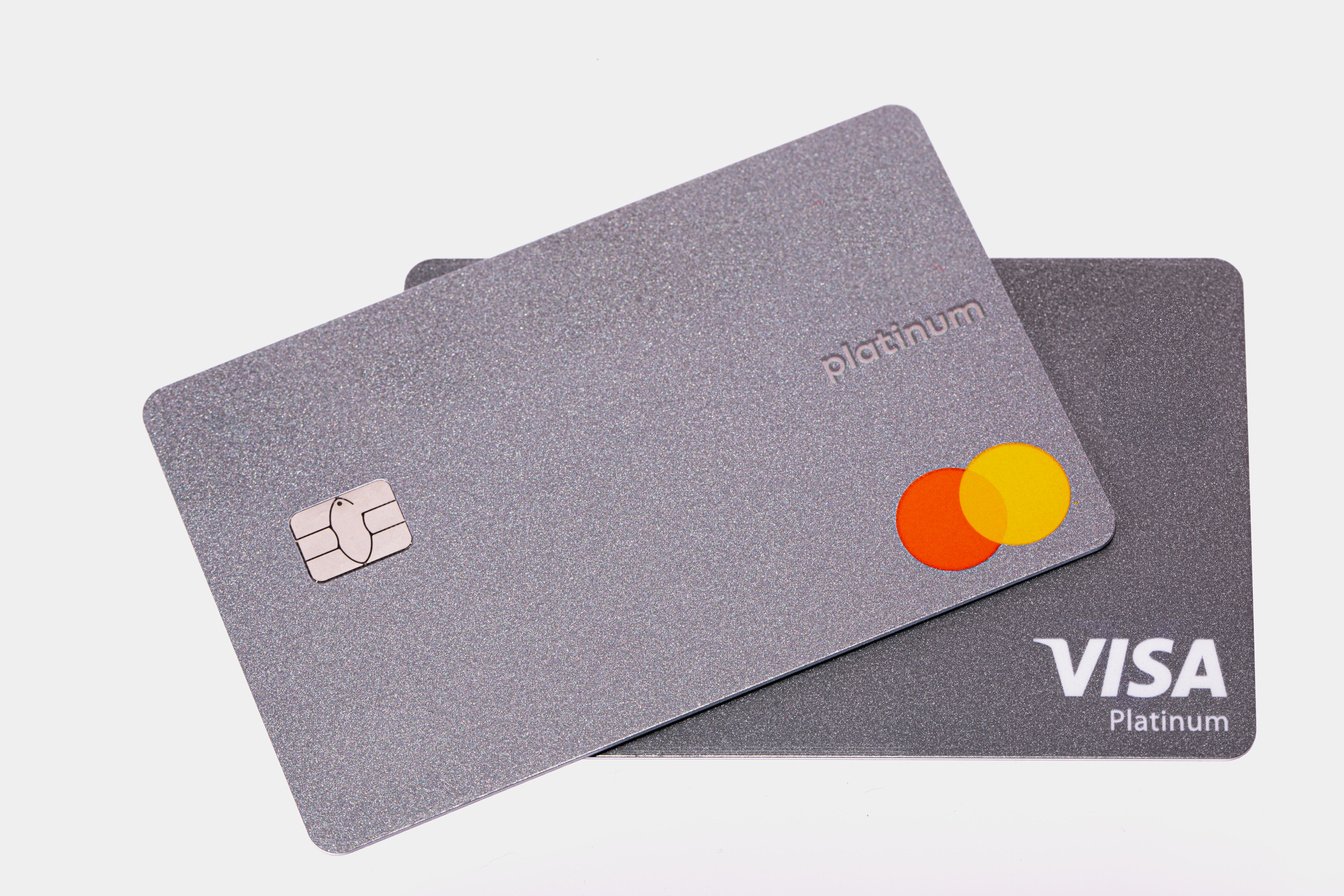 Platinum Cards Visa and MasterCard Isolated